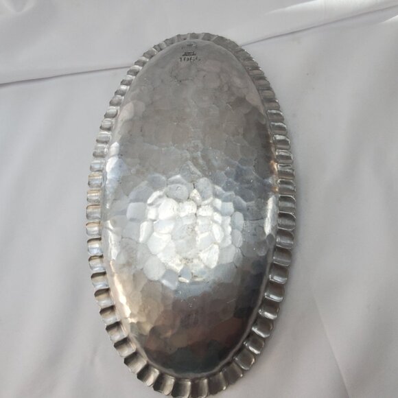 VTG Continental Trade Mark Silverlock Hammered Tray Oval 12" Hand Wrought #1066 - Picture 11 of 13
